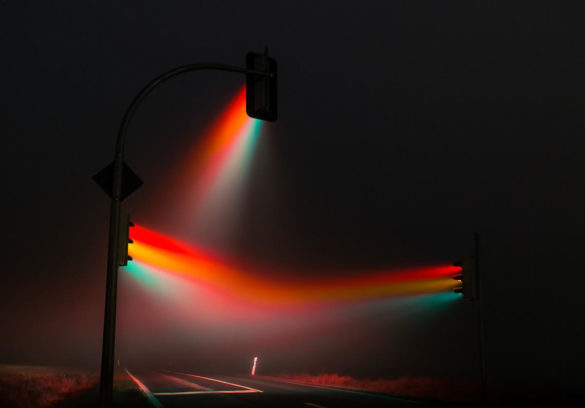Misty Traffic Lights Photography by Lucas Zimmermann
