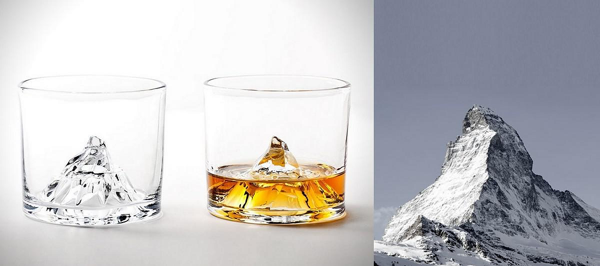 Mountain Whiskey Glasses Mountain Range Design Scotch Glasses
