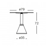 Τραπέζι Table One Bistrot με Βάση από Τσιμέντο (Λευκό / Ασημί) - Magis