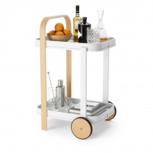 Bellwood Bar / Serving Cart (White / Natural) - Umbra