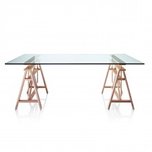 Teatro Rectangular Table (Solid Beech / Tempered Glass) - Magis