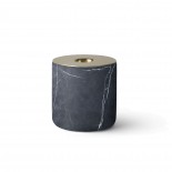 Chunk of Marble Candle Holder Large (Black / Brass) - Menu