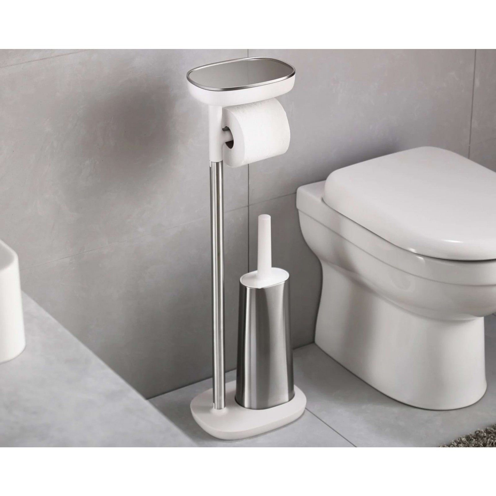 EasyStore Plus Toilet Paper Holder & Flex Toilet Brush