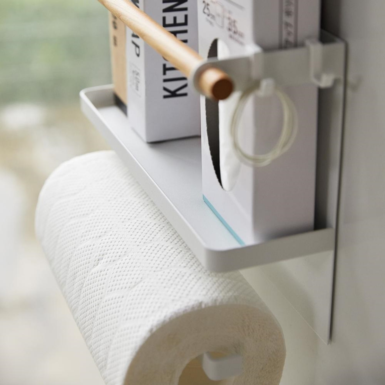 Yamazaki Home Magnetic Paper Towel Holder - Steel - White